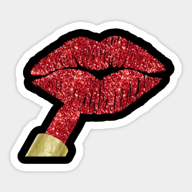 Red Lipstick Sticker by LittleBean